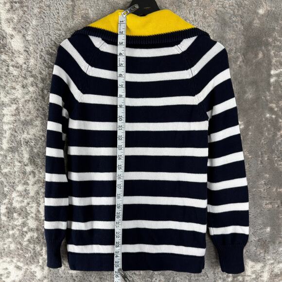 Ralph Lauren Jeans Co Size S Striped Outdoor Sweater Navy White Long Sleeve - Picture 1 of 5